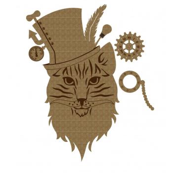 Chipboard Lasercut - Steampunk Cat