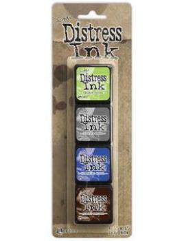 4 Stk. Mini Distress Stempelkissen  Farben: Twisted Citron / Hickory Smoke / Blueprint Sketch / Ground Espresso