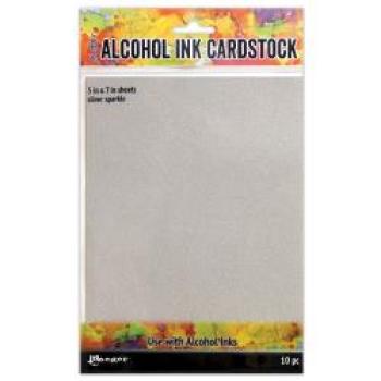 Tim Holtz Alcohol Ink Cardstock - Silver Sparkle