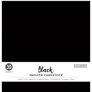 American Crafts Black Smooth Scrapbooking Paper 12 x 12