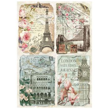 Stamperia Reispapier - Vintage Postkarten