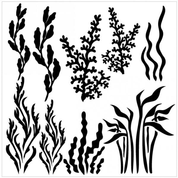 Schablone - Seaweed - Seegras 6x6"