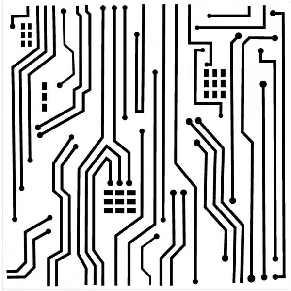 Schablone - Circuit - Elektronische Printplatte 6x6"
