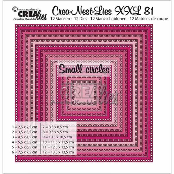 CLNESTXXL81 Crealies Crea-Nest-Lies XXL No. 81 - Squares SMALL CIRCLES