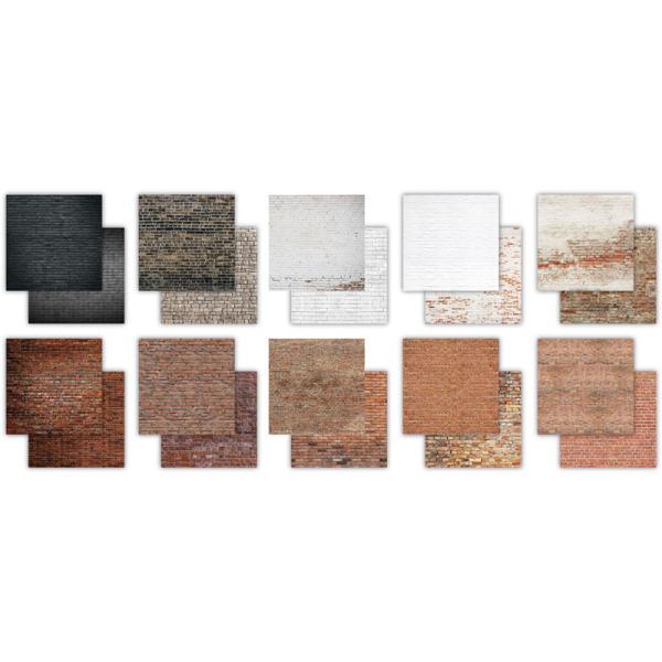 Craft Consortium Scrapbooking Paper - Brick Textures - 12"x12"