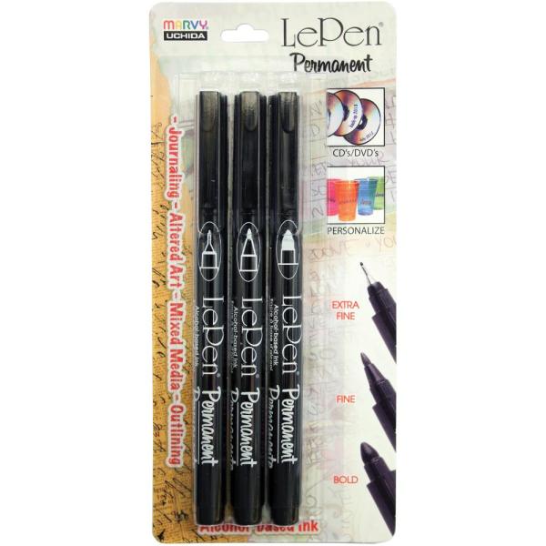 Le Pen Black Permanent Ink - Set
