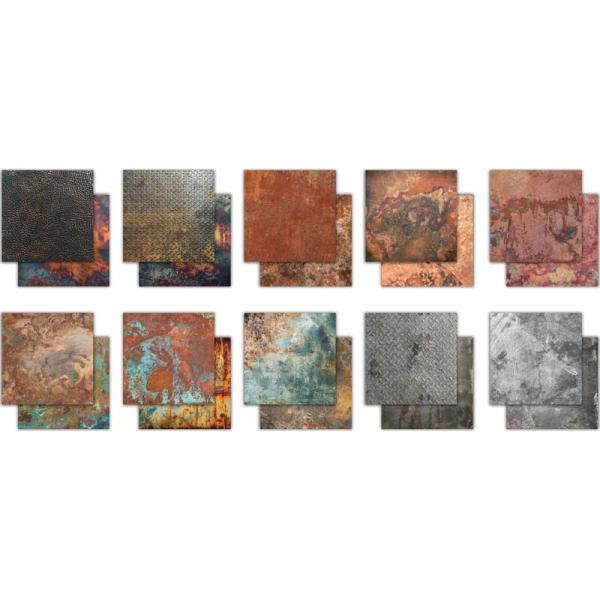 Craft Consortium Scrapbooking Paper - Metal Textures - 12"x12"